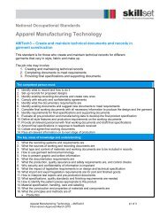 Apparel Manufacturing Technology - Skillset