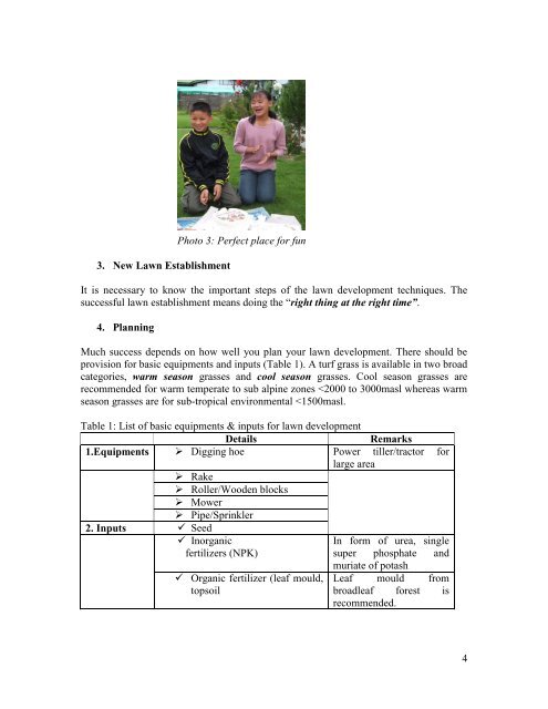 A guide to Lawn Grass Development for temperate - DoFPS