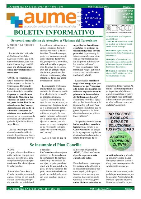 boletin informativo - AUME