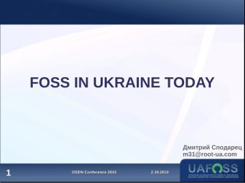 FOSS IN UKRAINE TODAY - ftp.linux.kiev.ua.