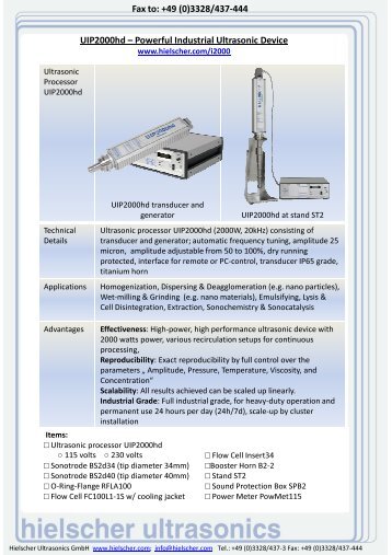 Hielscher Ultrasonics: UIP2000hd – Powerful Industrial Ultrasonic Device