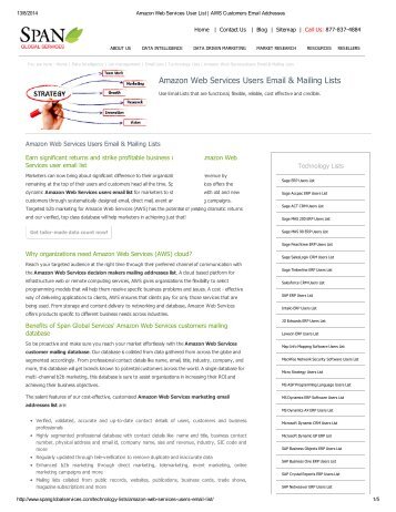 Targeted AWS Customer Lists from Span Global Services