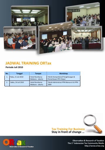 JADWAL TRAINING ORTax