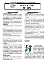 newsletter 15 - 2012 - Kurunjang Primary School