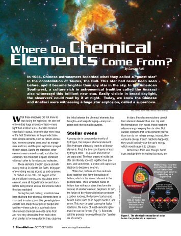 Where do Chemical Elements Come From? - Hinsdale South High ...