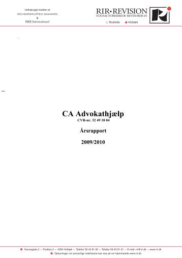 CA AdvokathjÃ¦lp - CA a-kasse