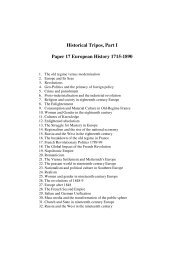 Historical Tripos, Part I Paper 17 European History 1715-1890