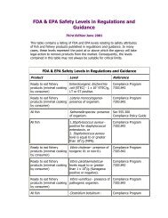 FDA & EPA Safety Levels in Regulations and Guidance