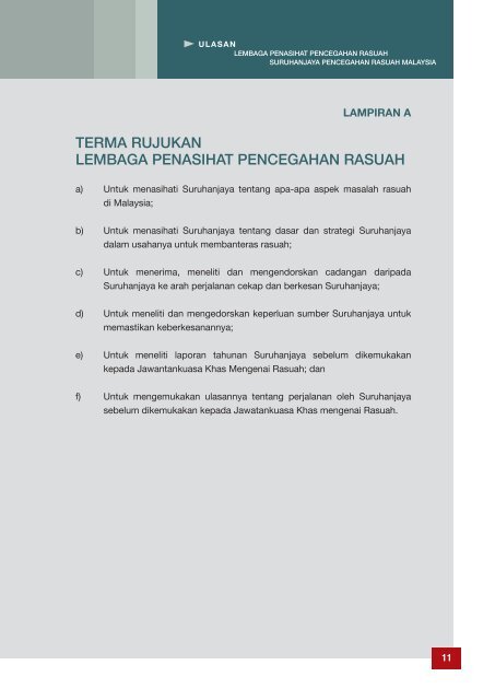 Ulasan Lembaga Penasihat Pencegahan Rasuah (LPPR) 2010