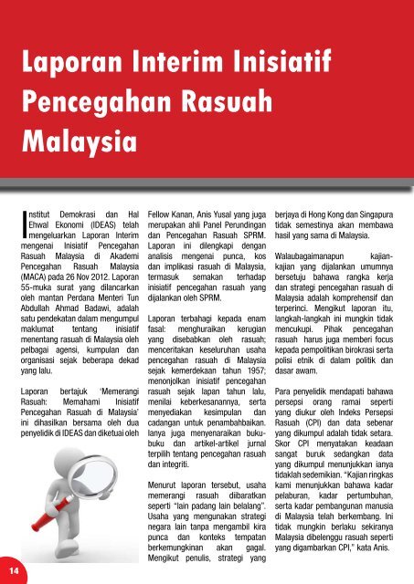 Transformasi - Suruhanjaya Pencegahan Rasuah Malaysia