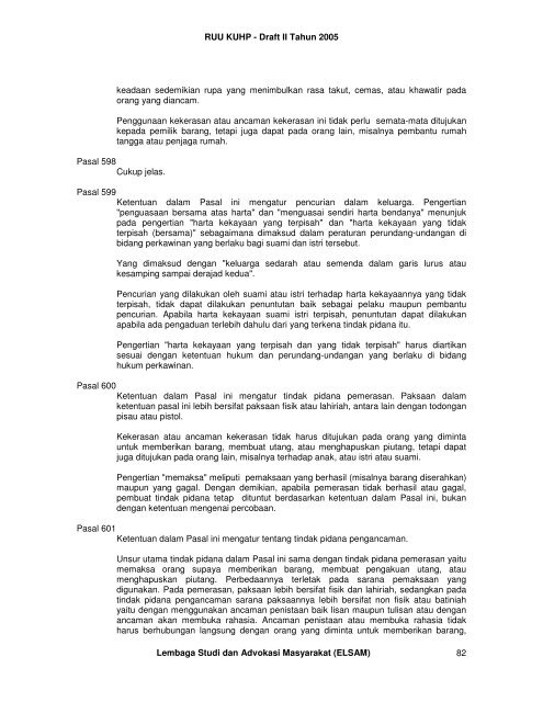 RUU KUHP - Draft II Tahun 2005 Lembaga Studi dan ... - Elsam