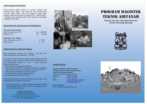 Teknik Air Tanah FITB ITB - Blog Fakultas Ilmu dan Teknologi ...