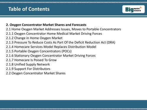 Current Competitive Markets of Oxygen Concentrators: Worldwide  Size, Share 2013-2019