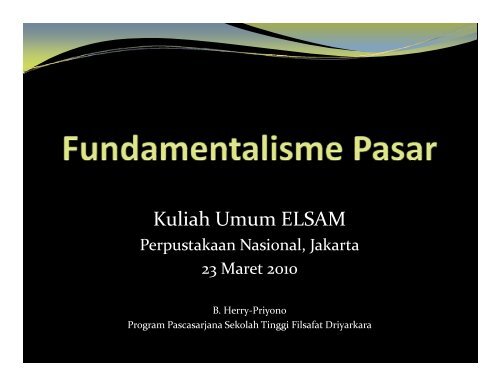 Fundamentalisme Pasar - Elsam