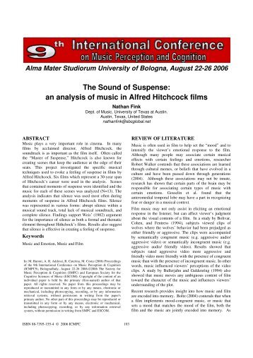 an analysis of music in Alfred Hitchcock films - Prof. Marco Costa