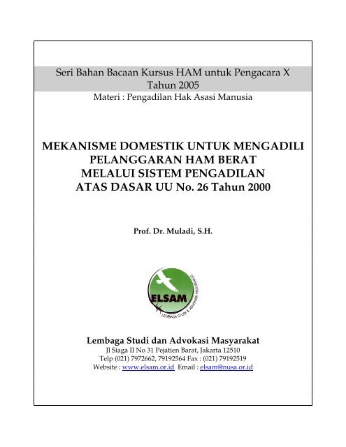 mekanisme domestik untuk mengadili pelanggaran ham ... - Elsam