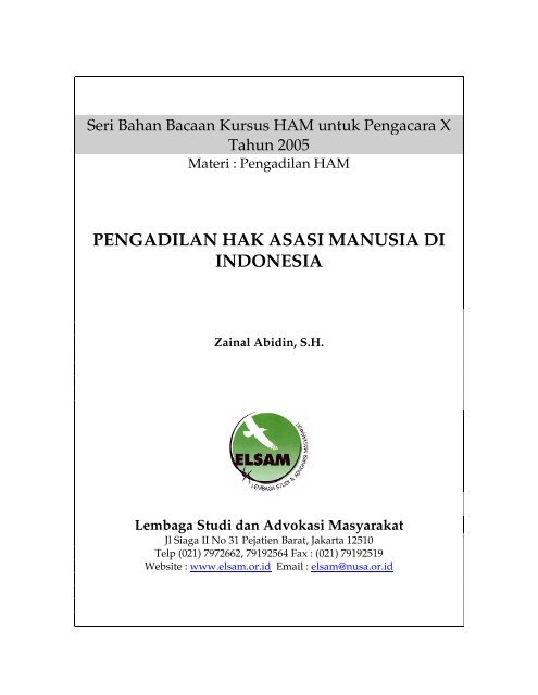 PENGADILAN HAK ASASI MANUSIA DI INDONESIA - Elsam