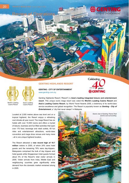 Review of Operations - Genting Malaysia Berhad