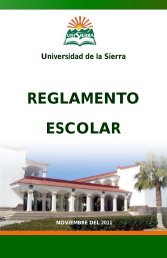 REGLAMENTO ESCOLAR - Universidad de la Sierra