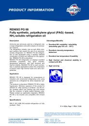 RENISO PG 68 Fully synthetic, polyalkylene glycol (PAG ... - Lahega
