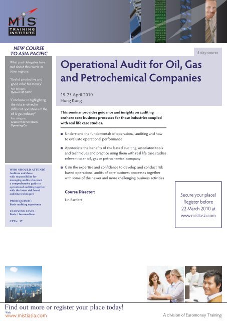 Operational Audit for Oil, Gas and Petrochemical Companies