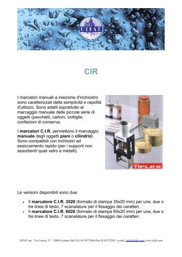 I marcatori manuali a iniezione d'inchiostro sono caratterizzati ... - uifat