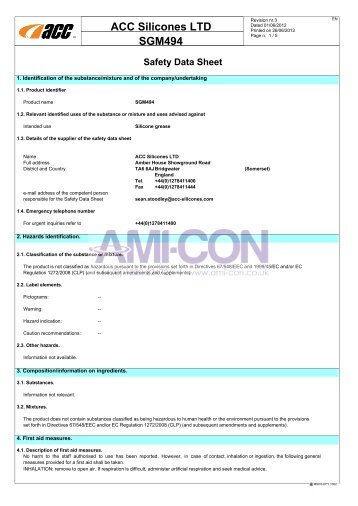 ACC Silicones LTD SGM494 - AMI-CON