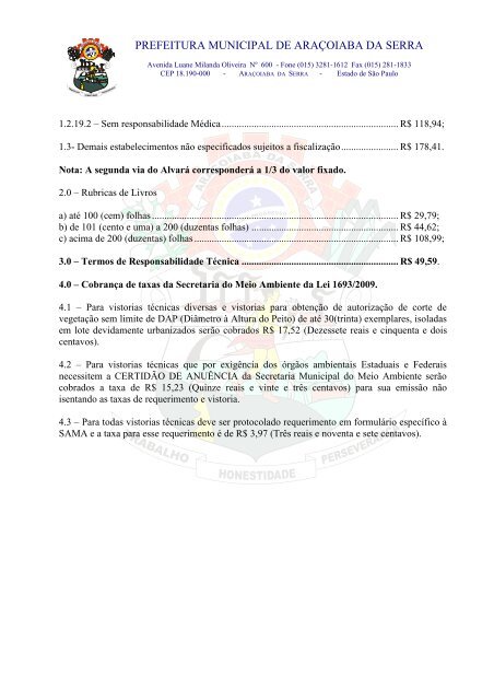 prefeitura municipal de araÃ§oiaba da serra - Aracoiaba.sp.gov.br