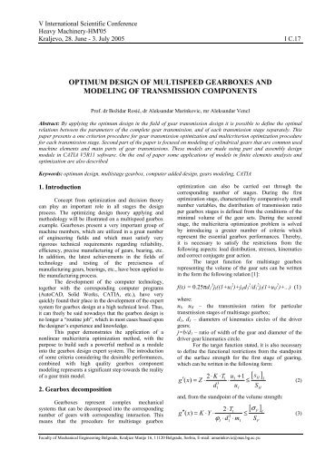 Optimum design of multispeed gearboxes and ... - ResearchGate