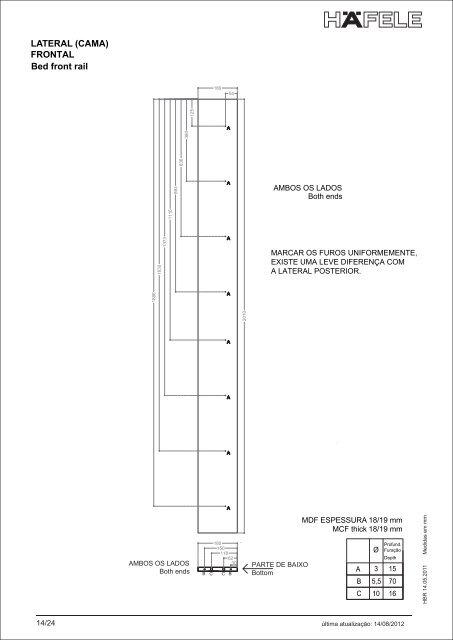 Tavoletto Casal â Desenhos TÃ©cnicos - HÃ¤fele