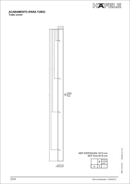 Tavoletto Casal â Desenhos TÃ©cnicos - HÃ¤fele