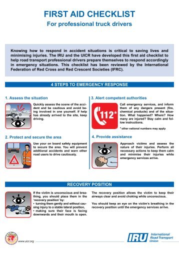 FIRST AID CHECKLIST - IRU