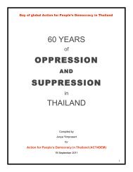 60 Years of Oppression and Suppression in Thailand - Political ...