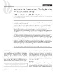 Awareness and determinants of family planning practice in Jimma ...