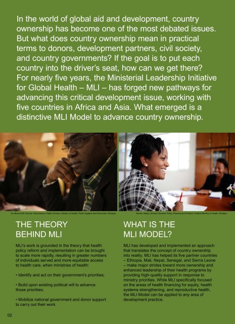 the mli model for advancing country ownership - Ministerial ...