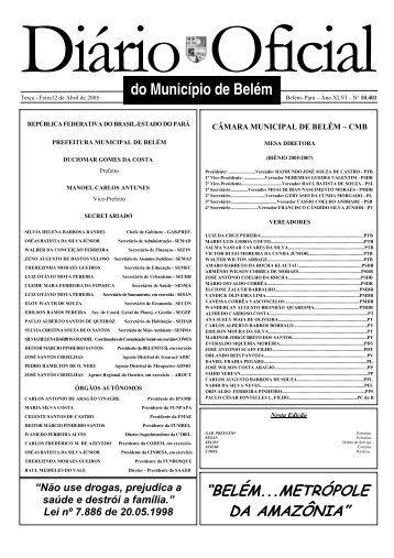 Dirio Oficial - prefeitura municipal de belém