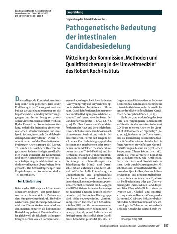 Pathogenetische Bedeutung der intestinalen ... - edoc - RKI