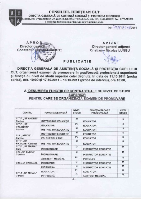 Concurs 11 - dgaspc olt