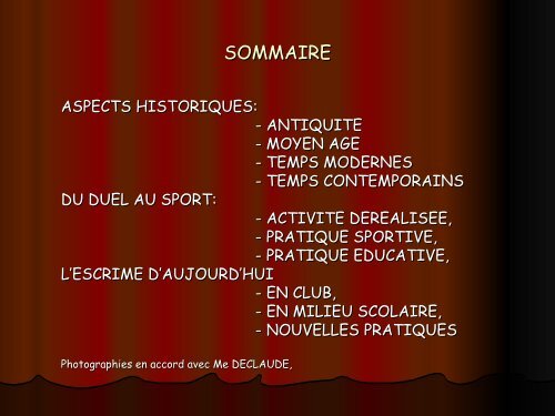 L'escrime à travers les âges - Fédération Française d'Escrime