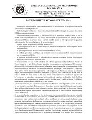 Raport de activitate CNS 2012 - Uniunea Columbofililor din Romania