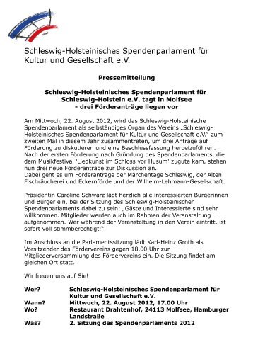 Schleswig-Holsteinisches Spendenparlament für Kultur und ...