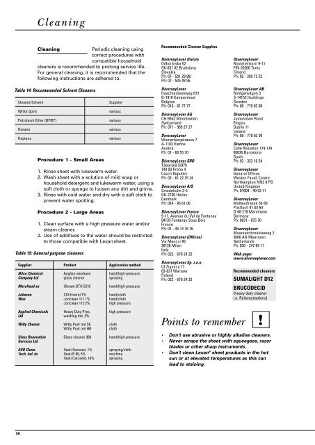 Lexan Polycarbonate Cleaning Instructions