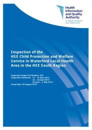 Inspection of the HSE Child Protection and Welfare Service ... - hiqa.ie