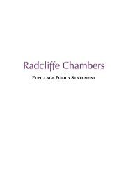 PUPILLAGE POLICY STATEMENT - Radcliffe Chambers