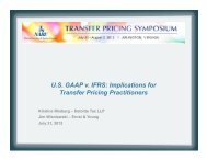 U.S. GAAP v. IFRS: Implications for Transfer Pricing ... - NABE