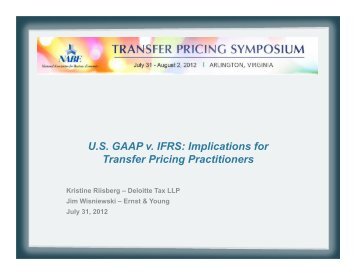 U.S. GAAP v. IFRS: Implications for Transfer Pricing ... - NABE