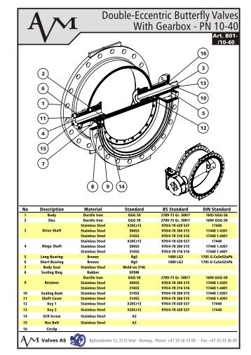 Butterfly Valve - Flanged Type - DIN-BS PN10-40 - art. B01.cdr - AVM