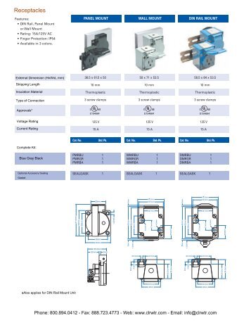 Altech DIN Rail / Panel / Wall Mount Receptacles