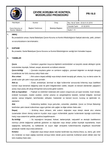 Çevre Koruma ve Kontrol Müdürlüğü Prosedürü - Kartal Belediyesi