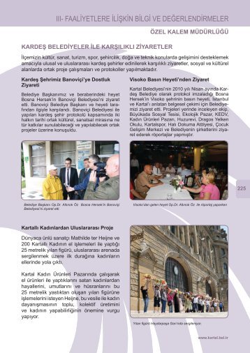III- FAALİYETLERE İLİŞKİN BİLGİ VE ... - Kartal Belediyesi